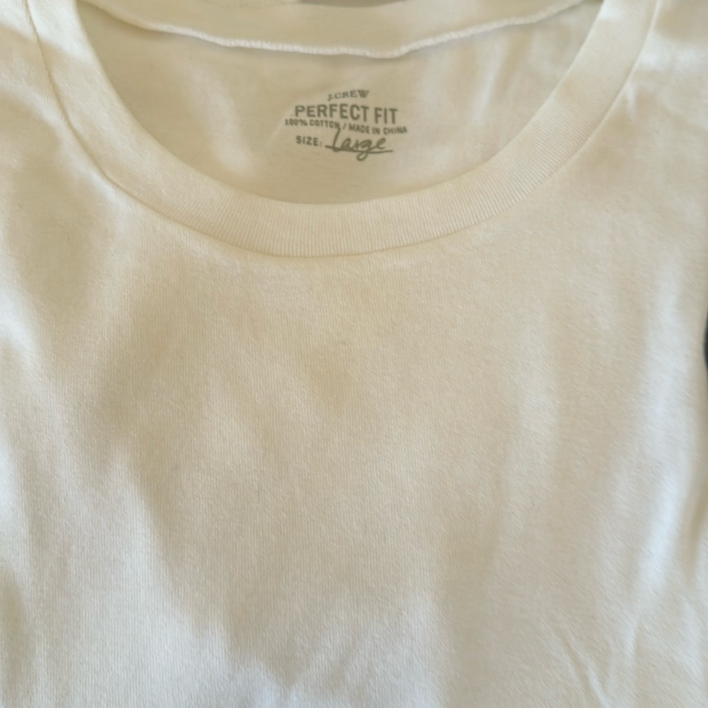 Womens white J Crew perfect fit t